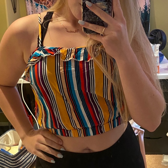 Cropped multicoloured tank Top - Picture 3 of 3